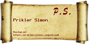 Prikler Simon névjegykártya